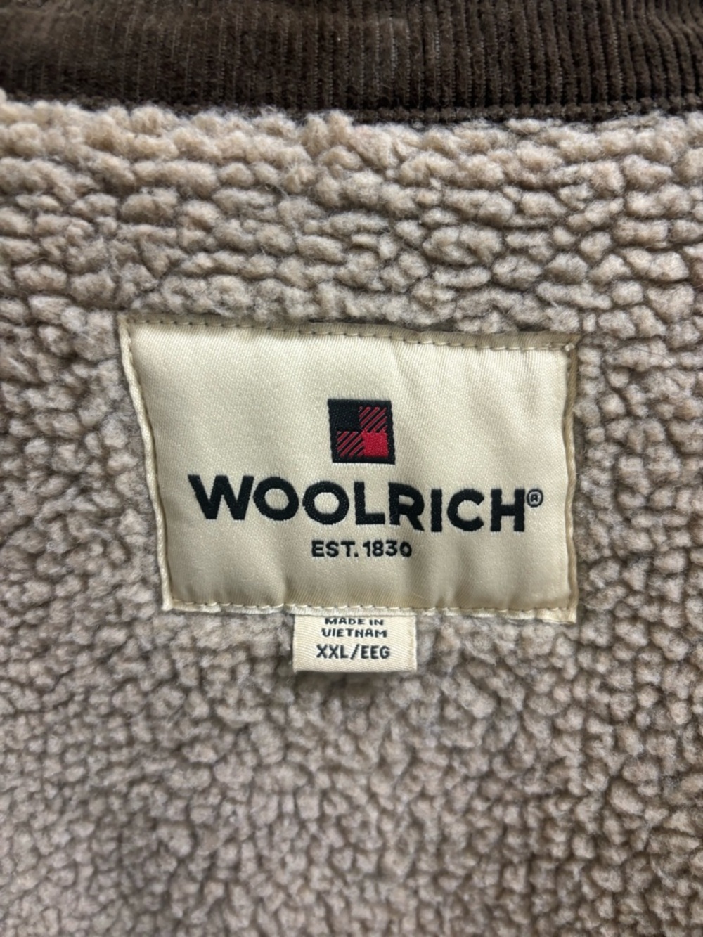 Woolrich Barn Jacket men’s XXL Sherpa Lined Canvas Chore Coat Brown Workwear - Picture 6 of 9